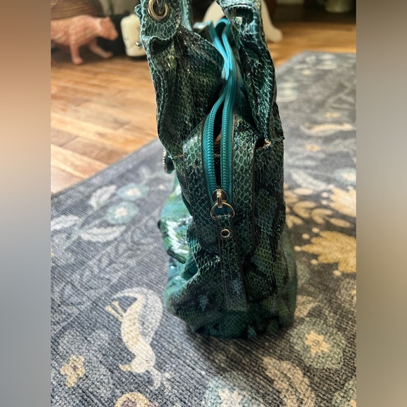 Sienna Ricchi turquoise blue green Snake print Handbag - Picture 4 of 10